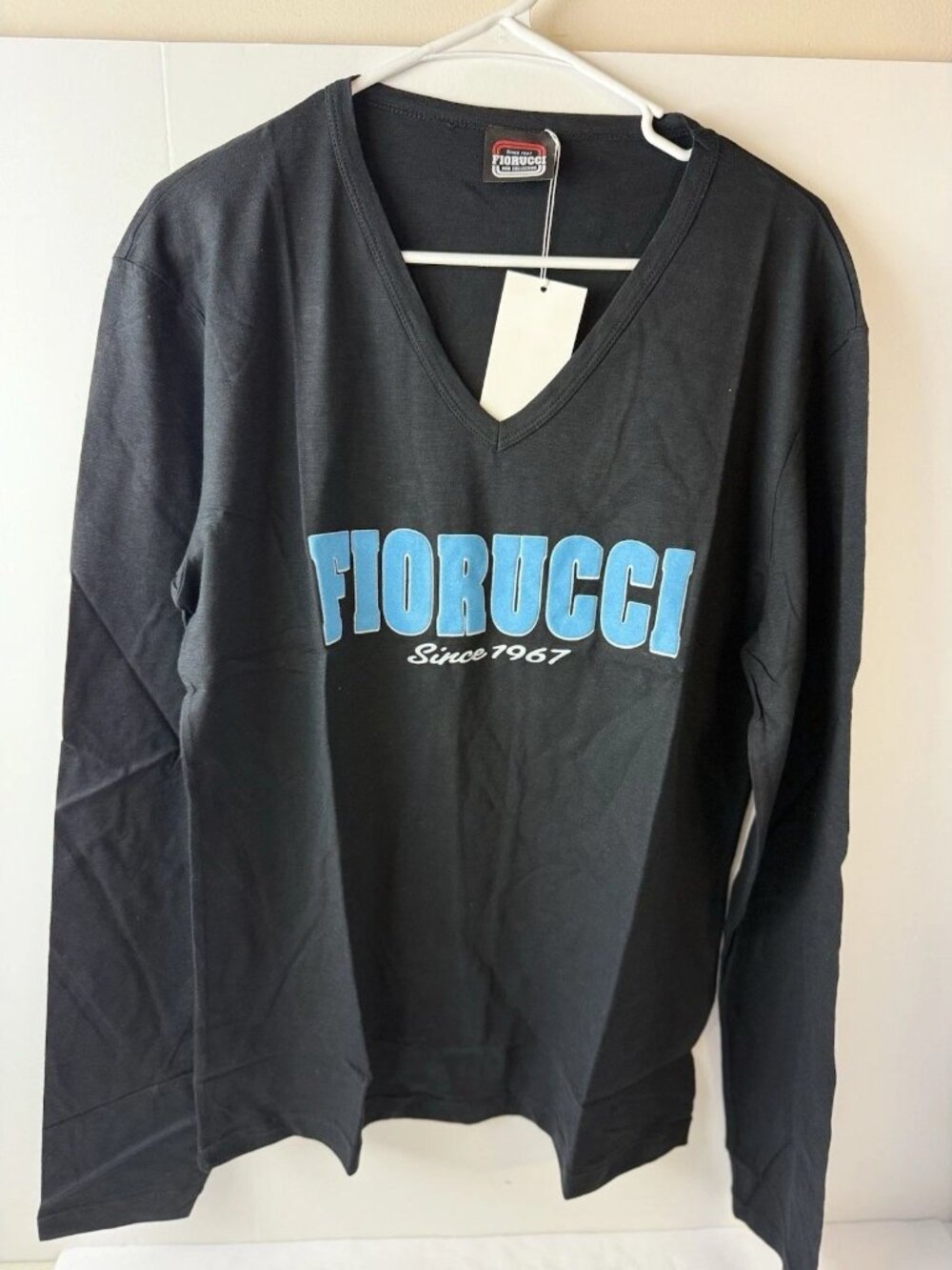 Fiorucci Man Collection Slim Fit Black V-Neck Long Sleeve Short